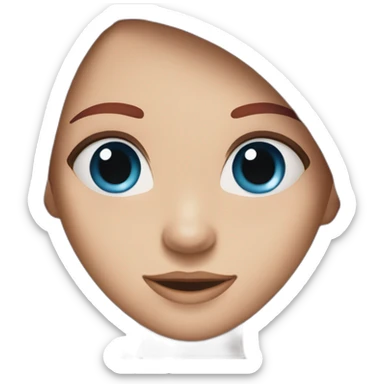 a girl with straight long cherry red hair, with blue eyes, with black shirt sticker