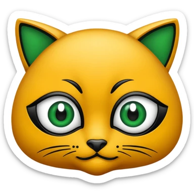 Gata con ojos verdes y negro sticker
