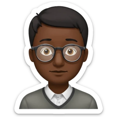 Emoli hombre con lentes poco cabello negro y nariz grande sticker