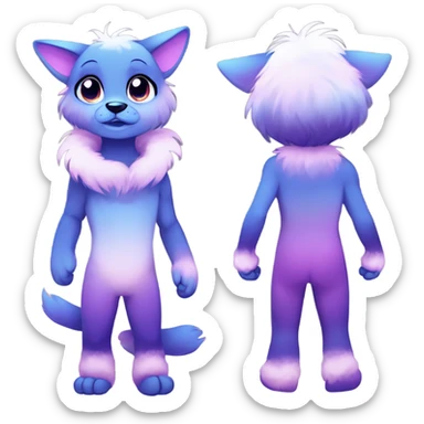 Adorable innocent cute gradient-Sparkle-nebula-fursona anthropomorphic furry full body sticker