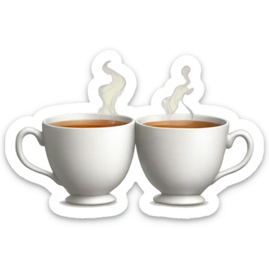 two tea cups clinking sticker