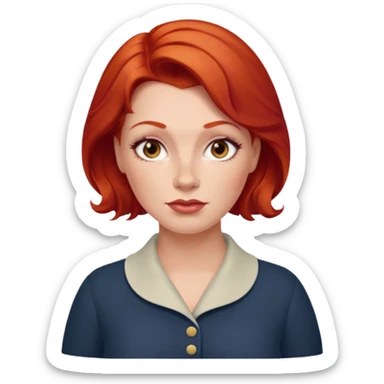 Heavy set mid 50's red hair women sticker