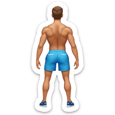 back view of calves muscles male wearing shorts sticker