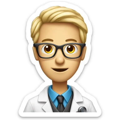 nerdy geek with microscope sticker