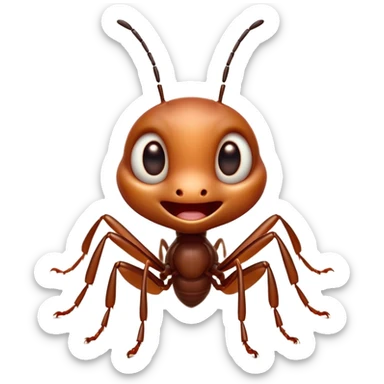 Cinematic Cheeky Ant Portrait Emoji, Head tilted dramatically with an exaggeratedly shocked expression, featuring a diminutive, agile body with wide, comically expressive eyes full of playful disbelief and subtly animated antennae, Simplified yet hilariously expressive features, highly detailed, glowing with a slightly sassy earthy glow, high shine, dramatic yet playful, stylized with an air of cheeky insect mischief, soft glowing outline, capturing the essence of a meme-worthy ant that looks ready to scurry its way into viral fame! sticker
