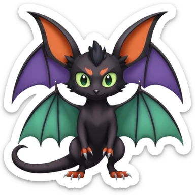  Noibat-Noivern-Trico-Nargacuga-Litten-Hybrid with huge bat wings for ears sticker