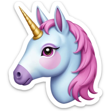 Unicornio palido y enfermo con maquillaje corrido sticker