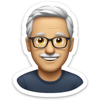 European smiling middle-aged man in glasses sticker