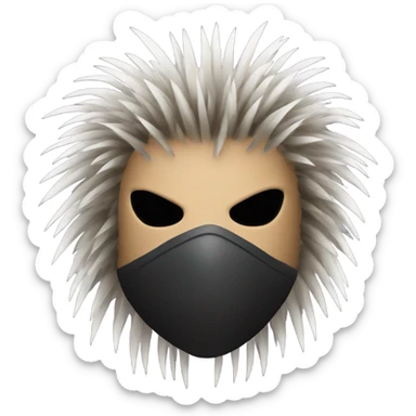 Porcupine wearing a bandit mask  sticker