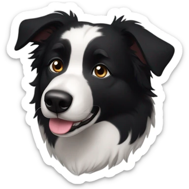 Border collie husky dark fur sticker