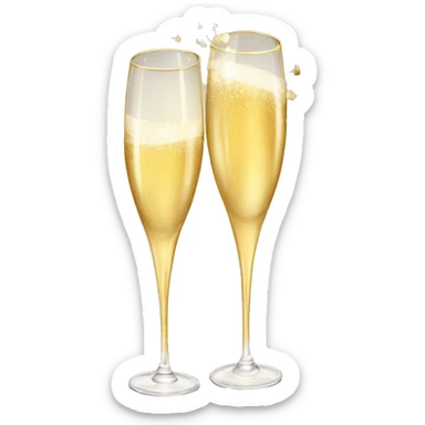Golden champagne glasses sticker