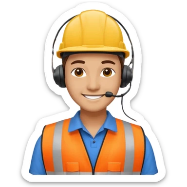 create a realistic emoji shwoing logistic worker whos in charge of the operation sticker