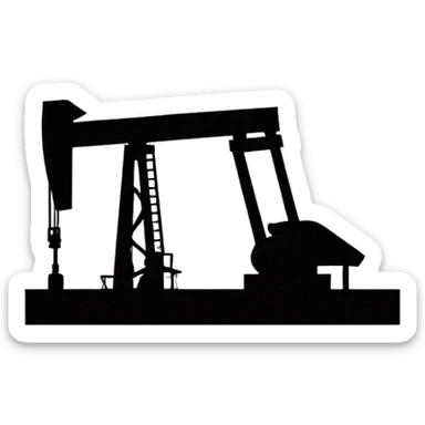 Pump jack oil black sticker