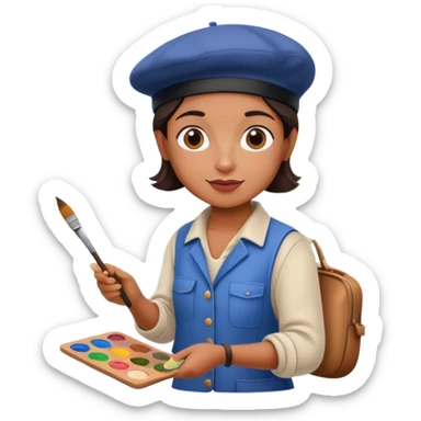 artist in paris painting a SPAM landscape  sticker