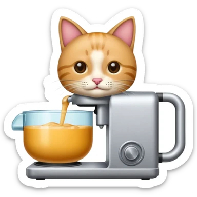 gato cociendo en una maquina de cocer sticker