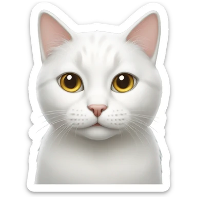 White cat sticker