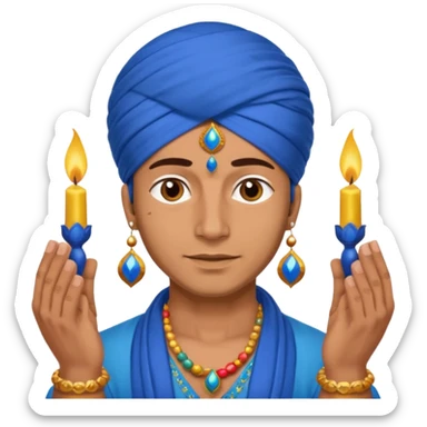 diwali man with blue turban and diwali sticker