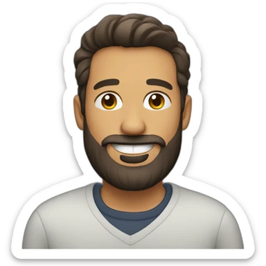 Bearded man smiling sticker