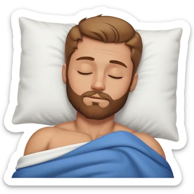 caucasian light brown hair muscular man with beard sleeping sticker