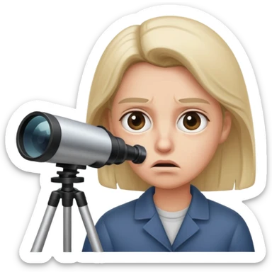 Jealousy - fear of losing someone's affection to a rival - looking through telescope sticker