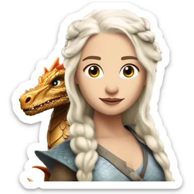 Daenerys Targaryen from game of thrones with a dragon sticker