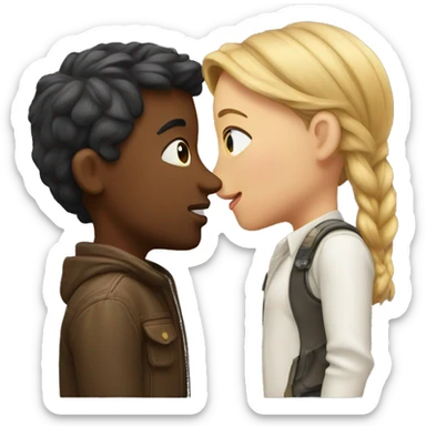 Kiss man and girl sticker