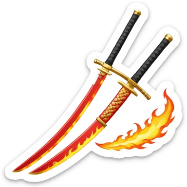 una katana como de fuego similar a la de roronoa zoro, png sticker