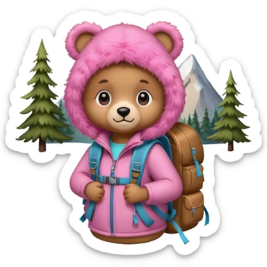A girly Teddy bear camping sticker