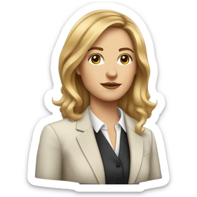 Lawyer white girl with dark honey blonde hair and hazel eyes sticker