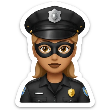 thief with police hat, thief mask, thief black prison dress. sticker