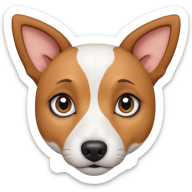 a fully white jack russell the size of a kelpie with light brown ears and a light brown patch on one eye sticker