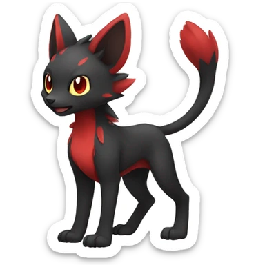 Cute cool black red animal hybrid Fakemon full body sticker