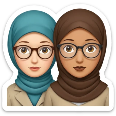 2 DETECTIVES 1 one is a white coman with glasses and hijab the other one is brown skin not hijabi sticker