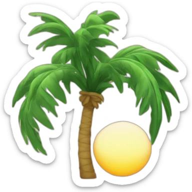 Couché de soleil avec palmier sticker