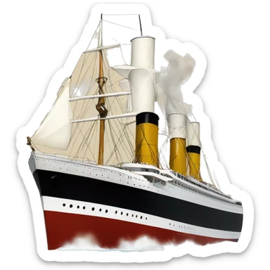 RMS Carpathia White Star Line 1 Funnel sticker