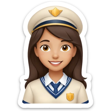 Very cheerful young latina girl in school uniform sticker