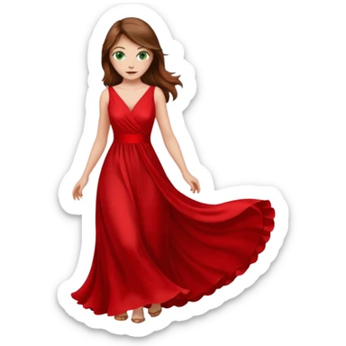 Handmaid woman with brown hair and green eyes. Wearing all red sticker