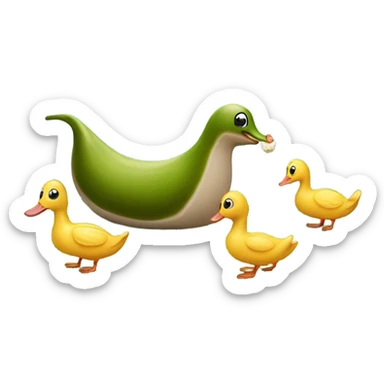 Slug in a park feeding ducks  sticker