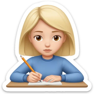a girl is Writing in a Paper sticker