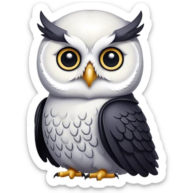 Gothic dressed white owl  sticker