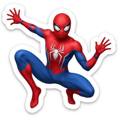 Spider-Man crouching, ready to leap sticker