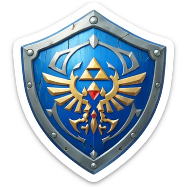Hylian Shield From the Legend Of Zelda, specifically the Breath of the Wild Hylian Shield sticker