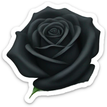 A singular black rose with green stem  sticker