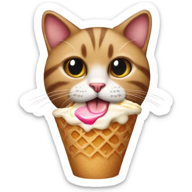 Presidential cat with ice cream sticker