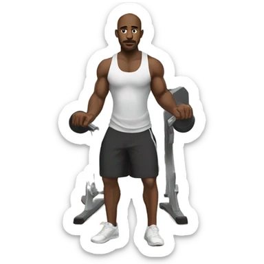 black man in the gym sticker