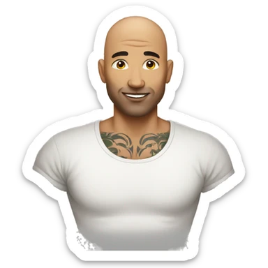 Bald man wearing tattoos sticker
