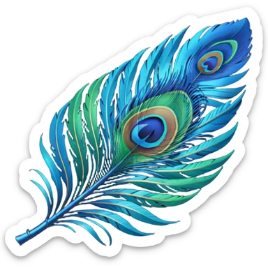 Peacock feather emoji sticker