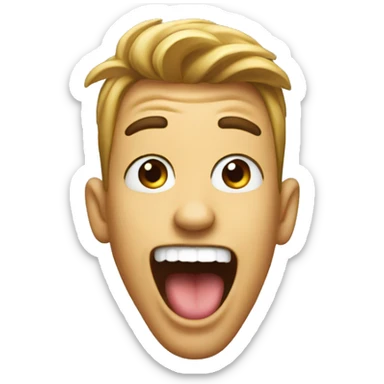 male sticking tongue out with excitement  sticker