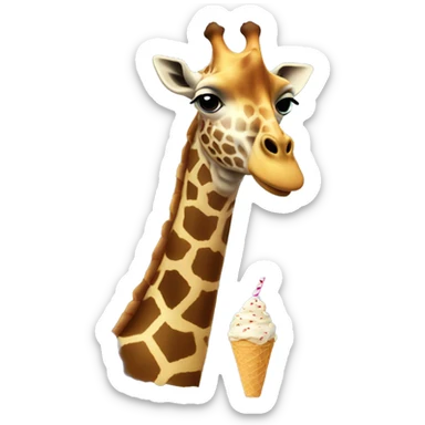 Giraffe eating ice cream sticker