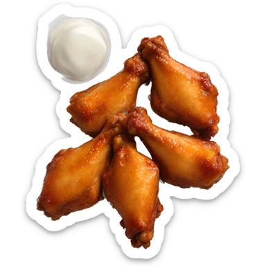 5 Chicken wings flats and drums on a white plate sticker